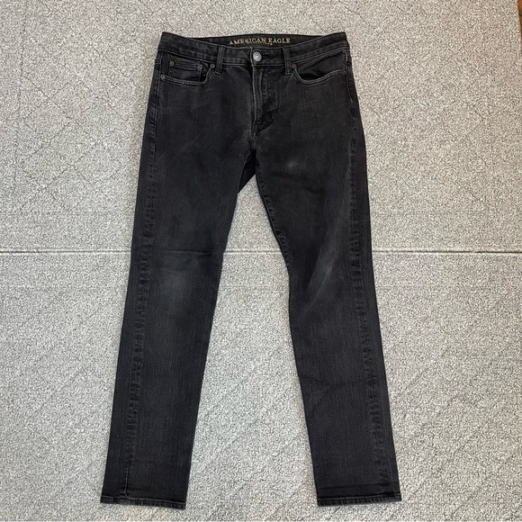 American Eagle Slim Jeans Mens Size 30X29 Black Extreme Flex 4 Tapered Leg - Picture 1 of 10